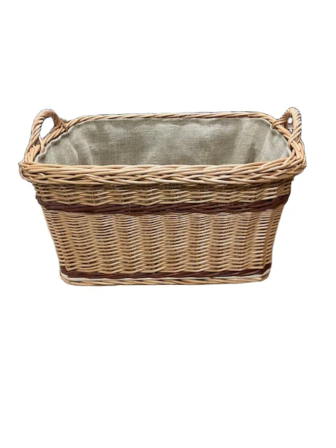 Proutěná vana na dřevo s jutou M