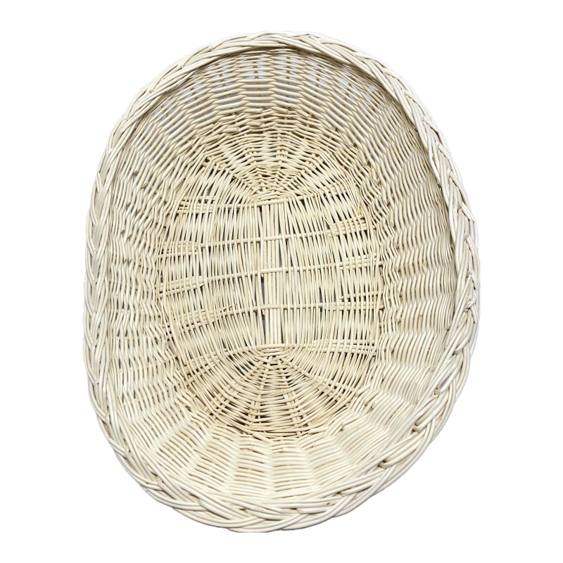 Proutěný pelíšek pro psy 70 cm bílý