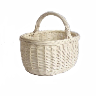 Proutěný koš Válečkový bílý