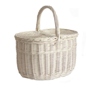 Proutěný koš piknik bílý