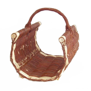 Proutěný koš na dřevo tunel velký černý