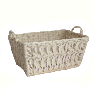 Proutěný koš obdélník velký bílý